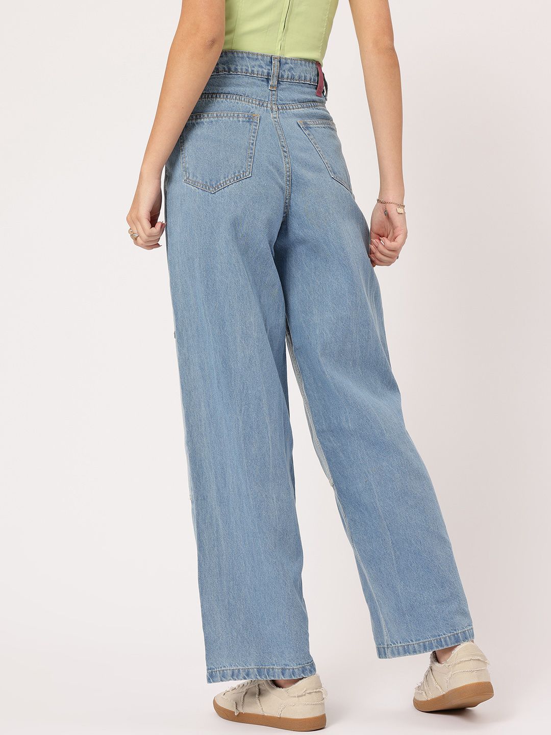 DressBerry Women Next-Gen Blues Colourblocked Baggy Fit Jeans
