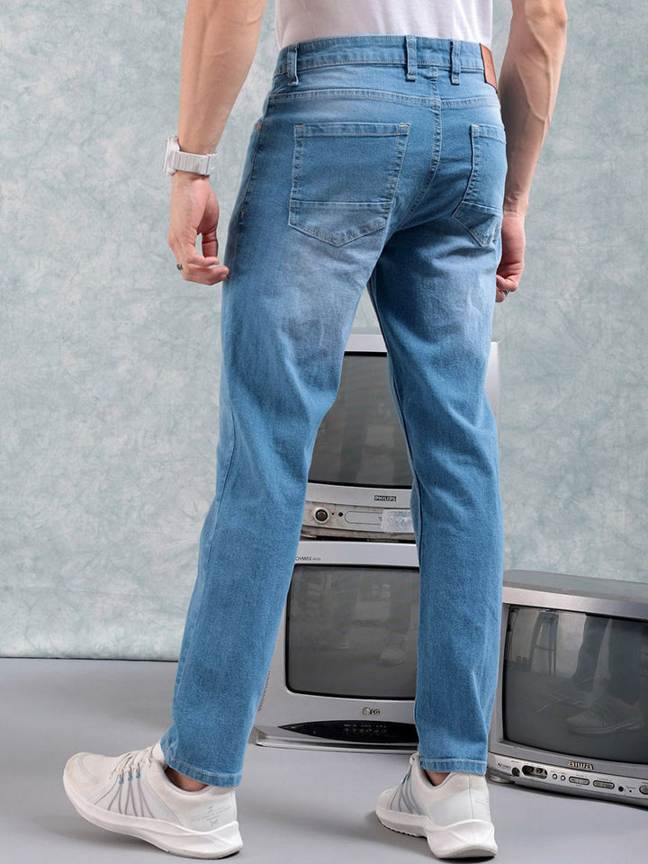 The Indian Garage Co Men Slim Fit Light Fade Jeans