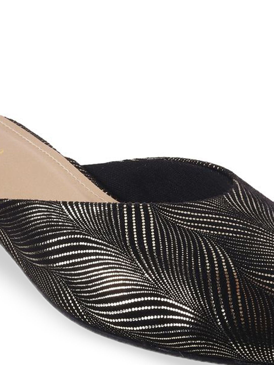 Metro Women Textured Ethnic - Embellished Pointed Toe Block Mules