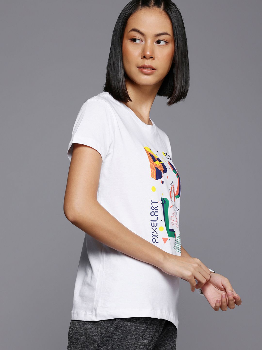 HRX by Hrithik Roshan Women Printed Pure Cotton T-shirt