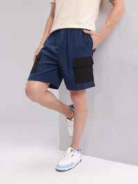 HRX by Hrithik Roshan Men Colourblocked Mid-Rise Cargo-Style Lifestyle Shorts