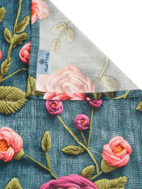 Moda Rapido X KLOTTHE Turquoise Blue & Pink Floral 300 TC King Cadar dengan 2 Sarung Bantal