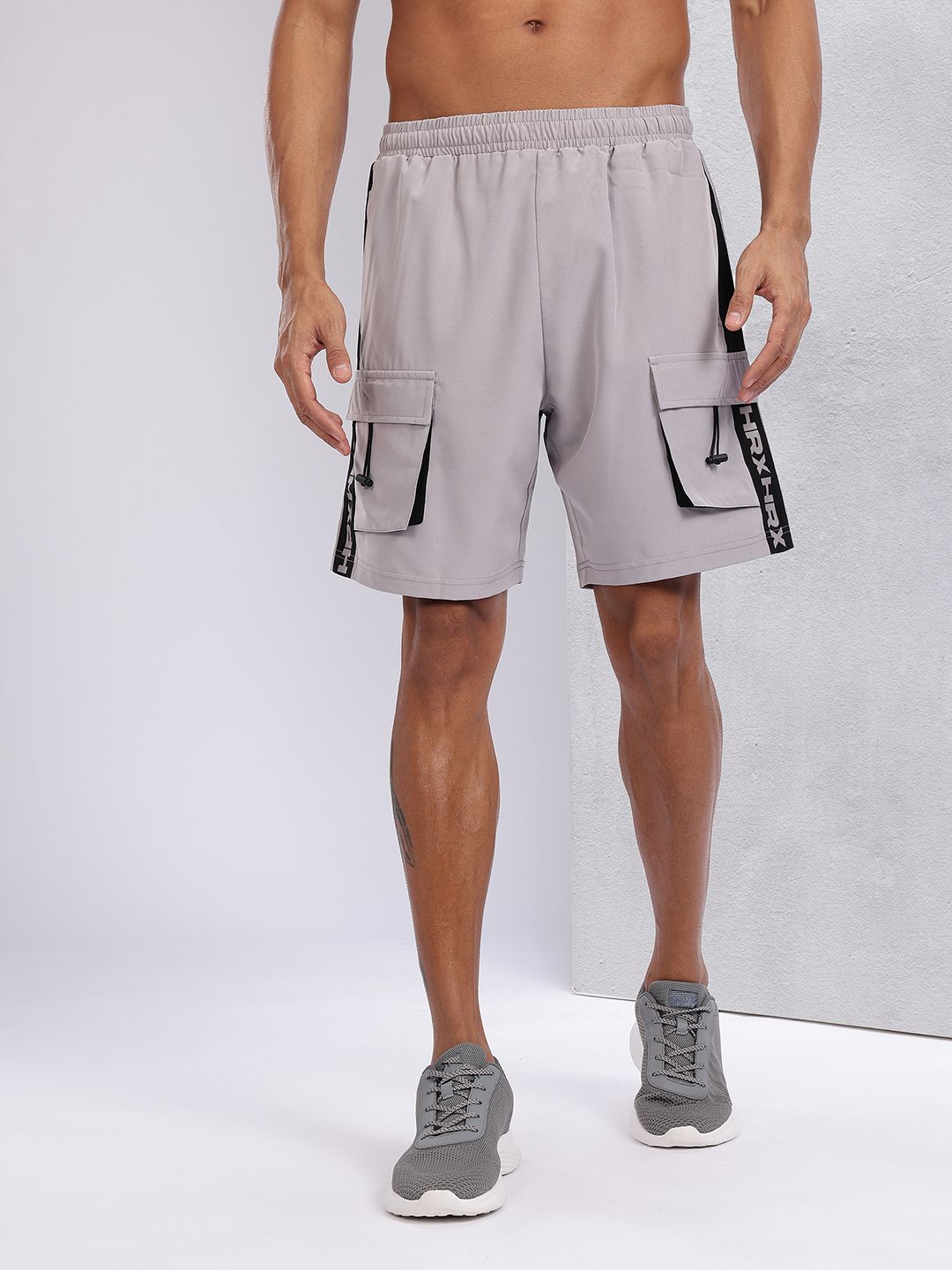 HRX by Hrithik Roshan Men Typography Printed Mid-Rise Cargo-Style Training Shorts