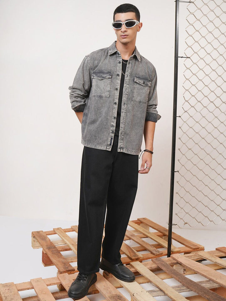HIGHLANDER Men Regular Collar Checked Oversized shirt