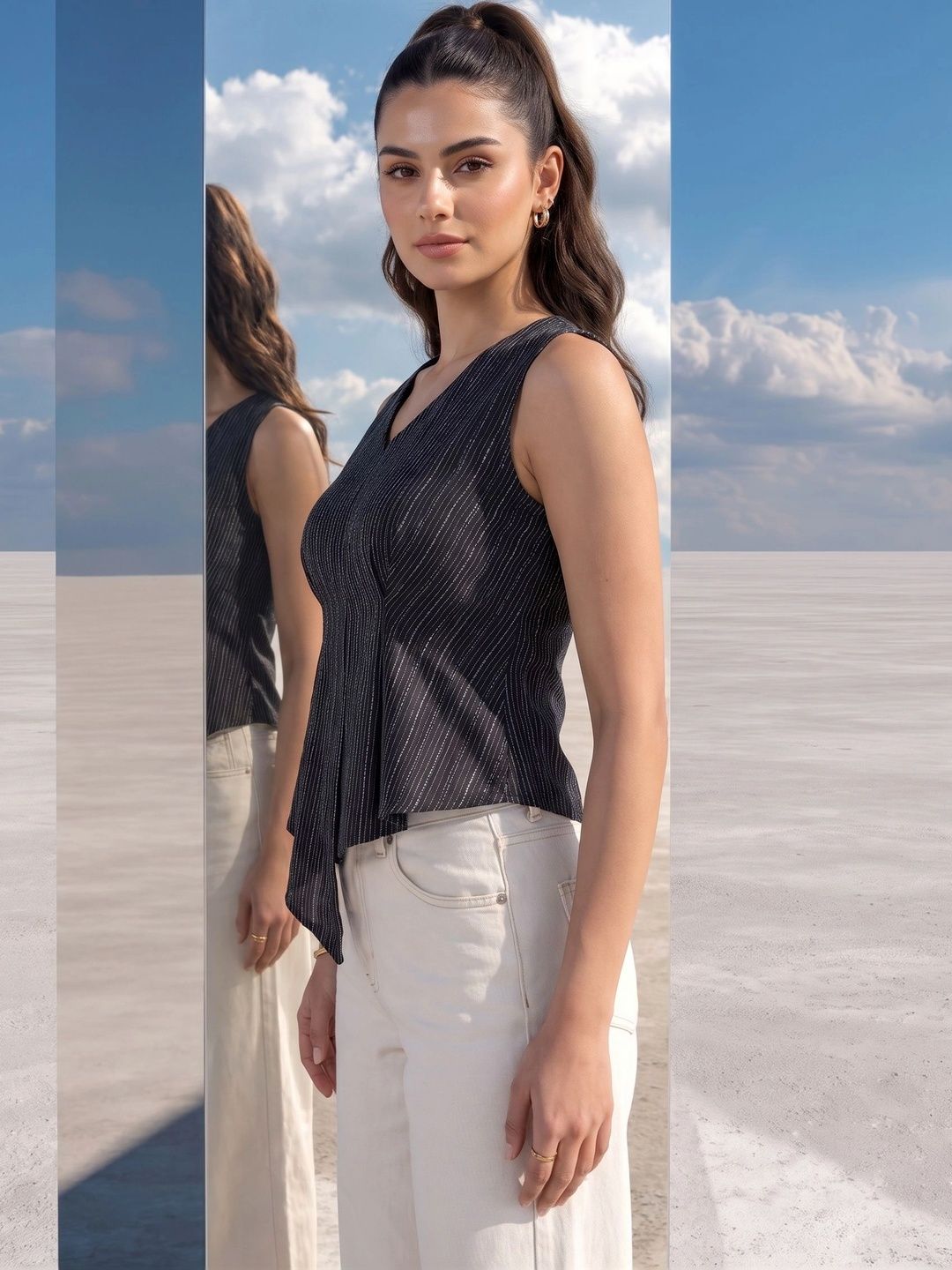 Mamicha Striped Cotton Top
