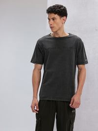 HRX by Hrithik Roshan Solid Drop-Shoulder Sleeves Pure Cotton Lifestyle T-shirt