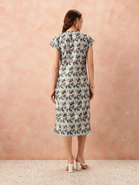 all about you Printed Midi Shift Dress with Slit