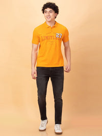 Being Human Men Typography Printed Polo Collar Applique T-shirt