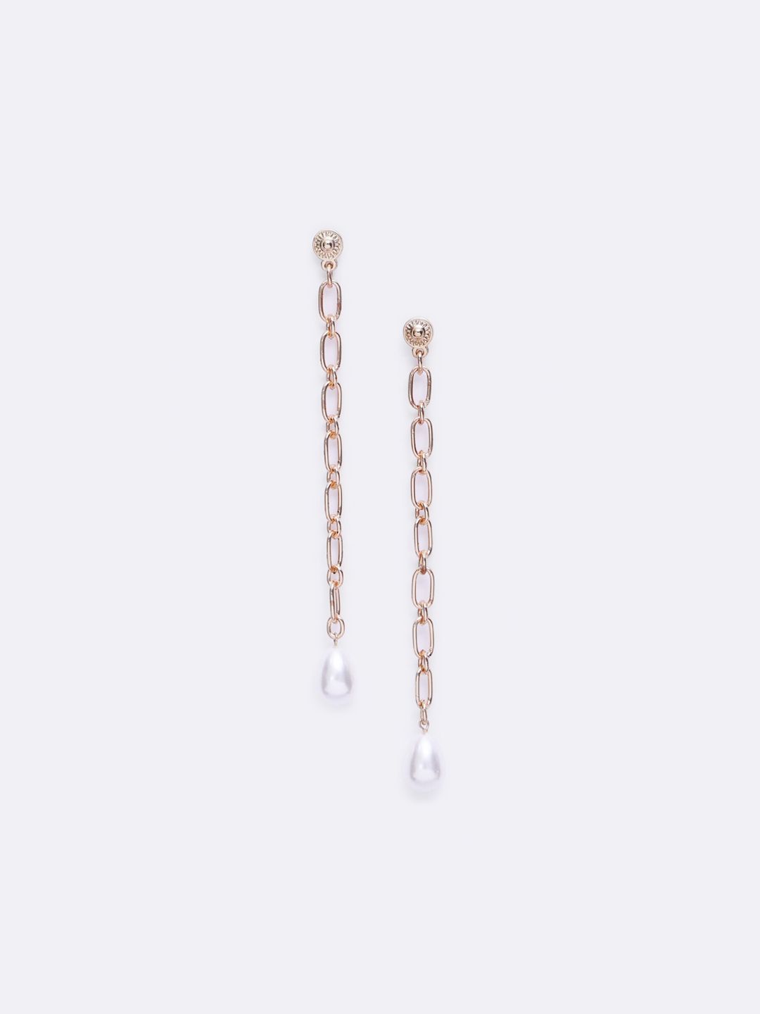 VOGUE PANASH- Gold-Plated White Beaded Contemporary Drop Earrings