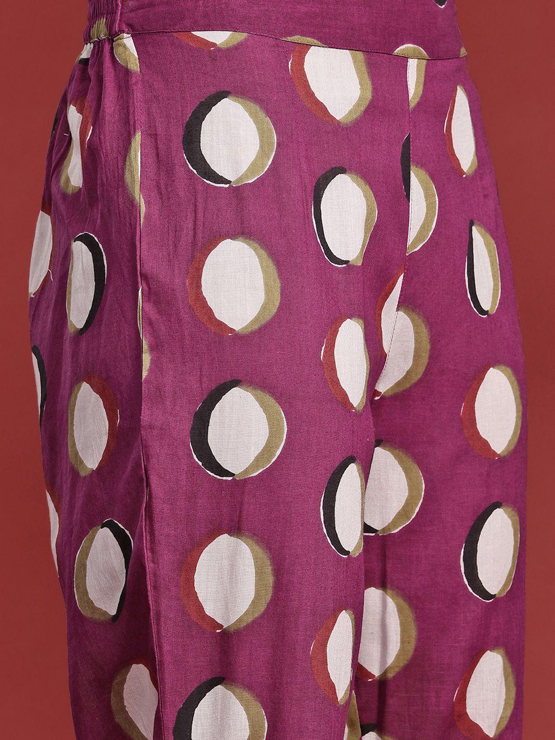 Anouk Geometric Printed Kurta with Trousers & With Dupatta