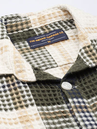 The Indian Garage Co Pure Cotton Checks Waffles Textured Opaque Relaxed Fit Casual Shirt