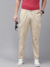 SPYKAR Men Regular Fit Pure Cotton Cargos Style Chinos