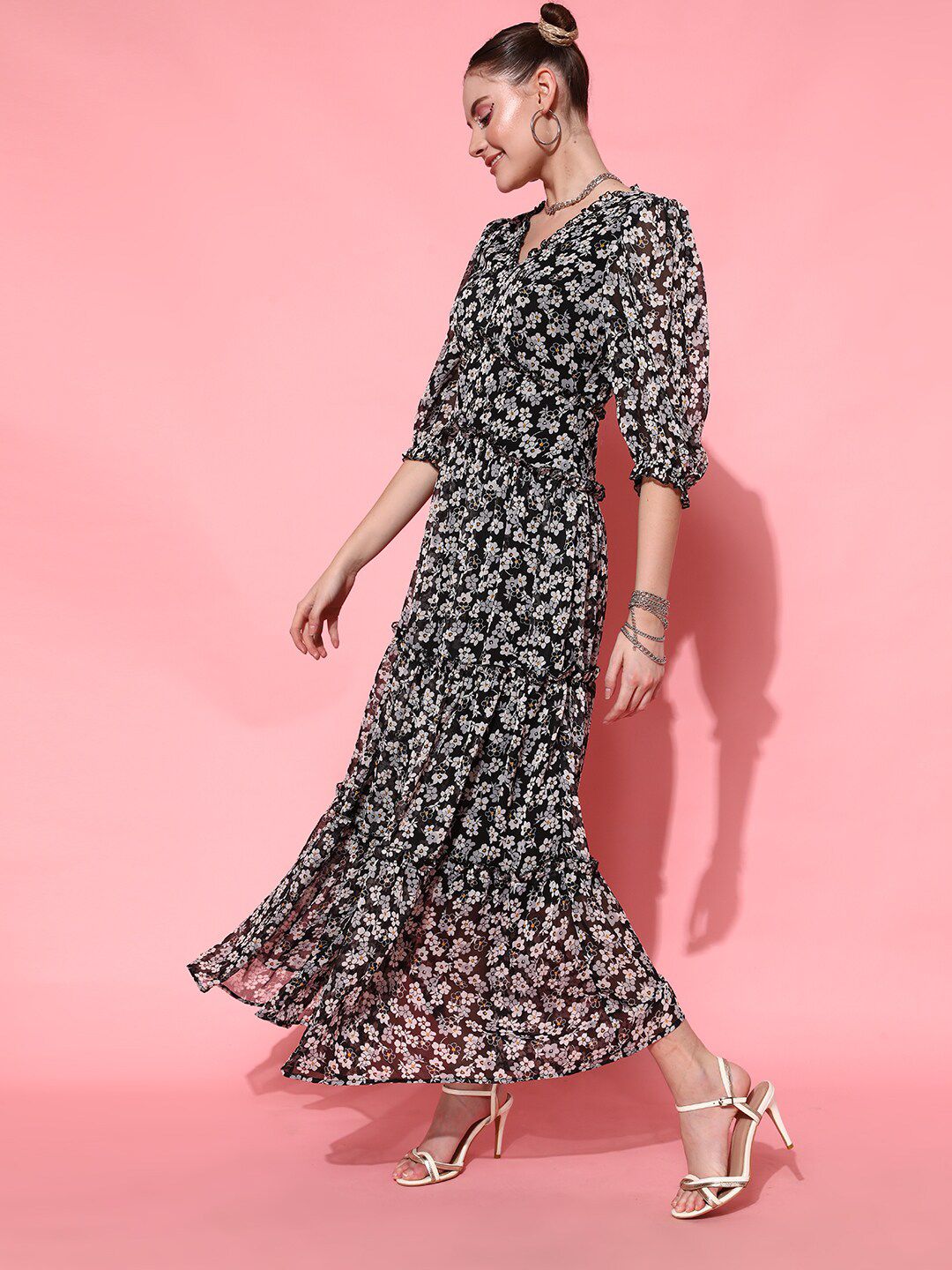 STREET 9 Women Black Floral Dress