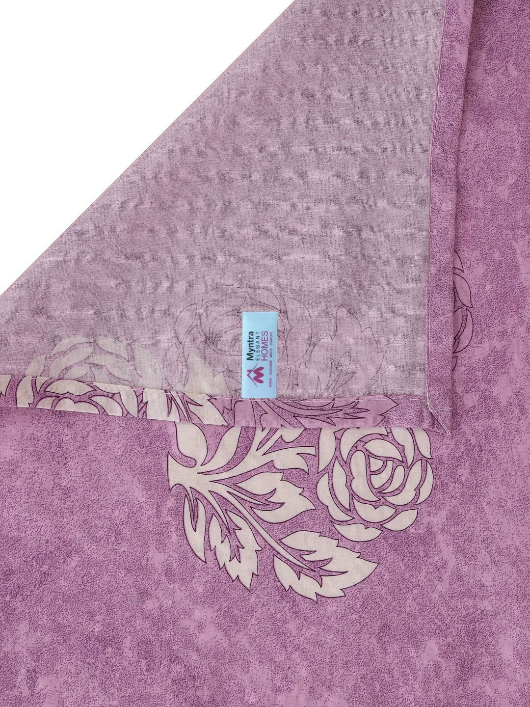 Myntra Elegant Homes Purple Printed 400 TC Cotton King Bedsheet Set 2.50 m x 2.25 m