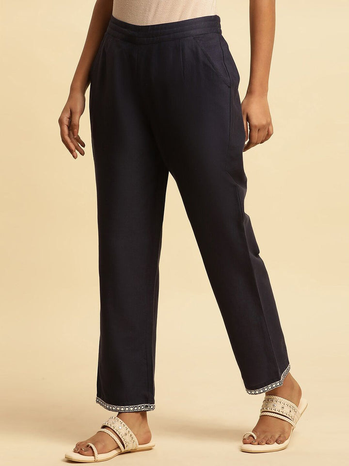 W Women Mid-Rise Ethnic Parallel Trousers