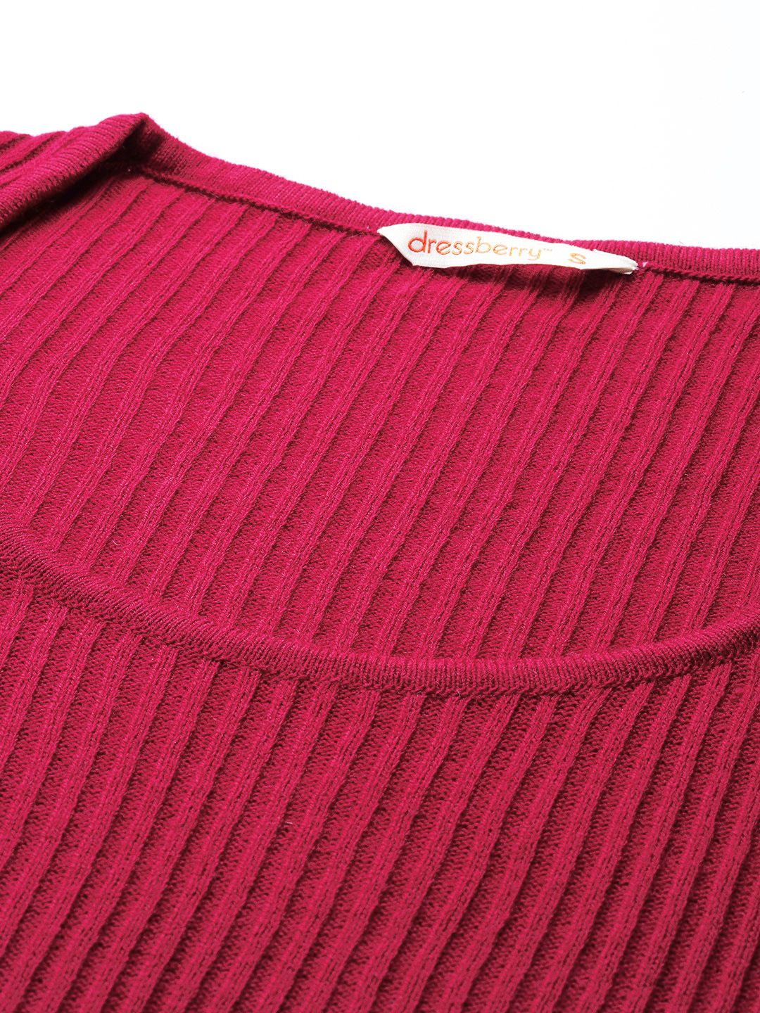 DressBerry Scoop Neck Ribbed Pullover