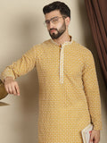 Anouk Geometric Printed Cotton Cermin Kerja Pathani Kurta