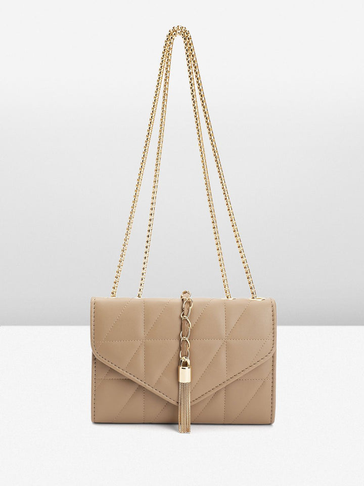 DressBerry Structured Quilted Sling Bag with Lock Detail