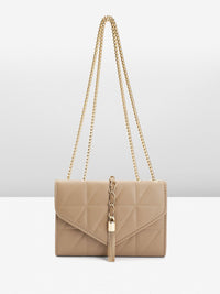 DressBerry Structured Quilted Sling Bag with Lock Detail