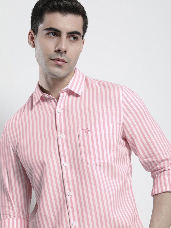 The Indian Garage Co Men Striped Cotton Casual Shirt