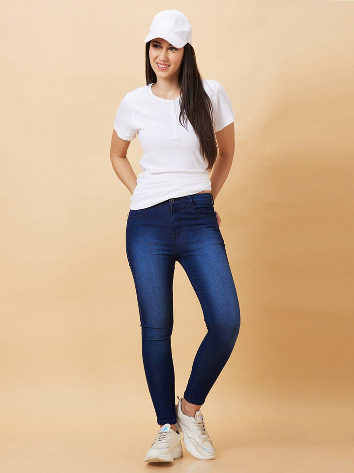 Being Human Henley Neck Short Sleeves Longline T-shirt