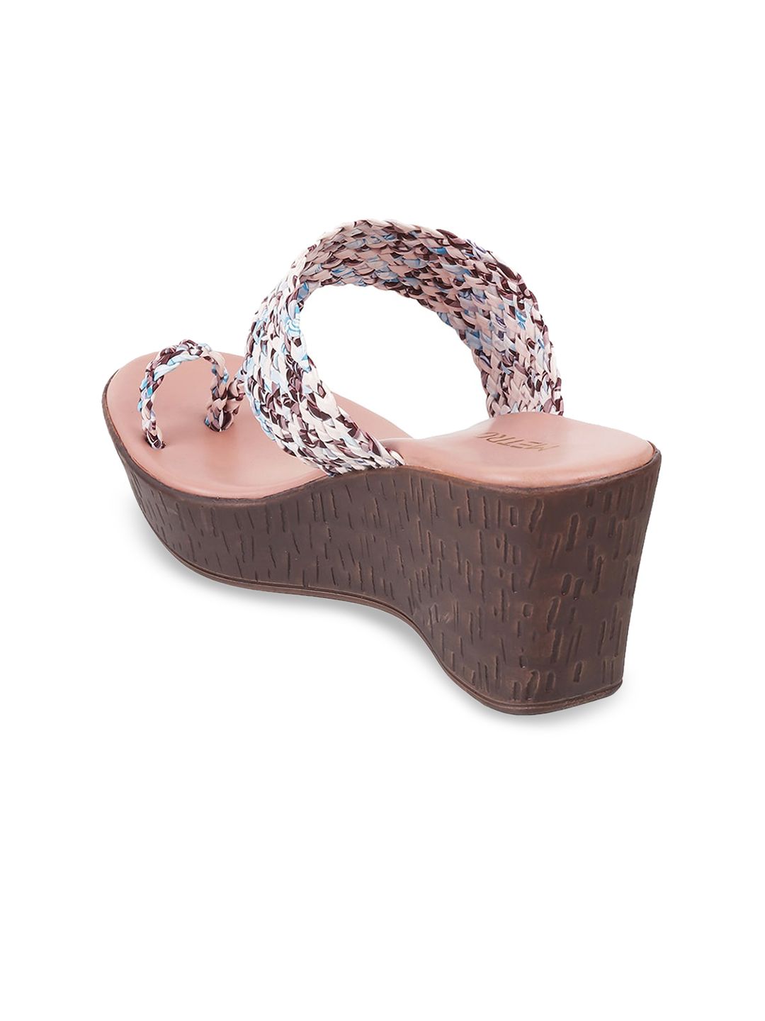 Metro Printed Round Toe Wedge Sandals