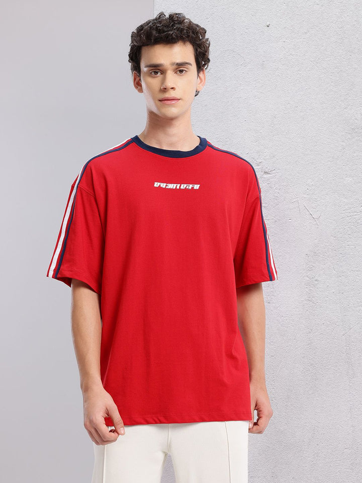 HRX by Hrithik Roshan Stripe Detail Relaxed Lifestyle T-shirt