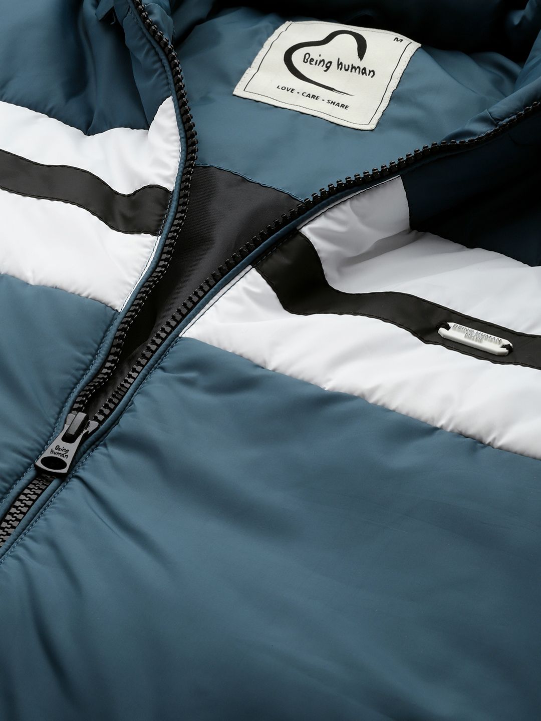 Being Human Striped Hooded Padded Jacket