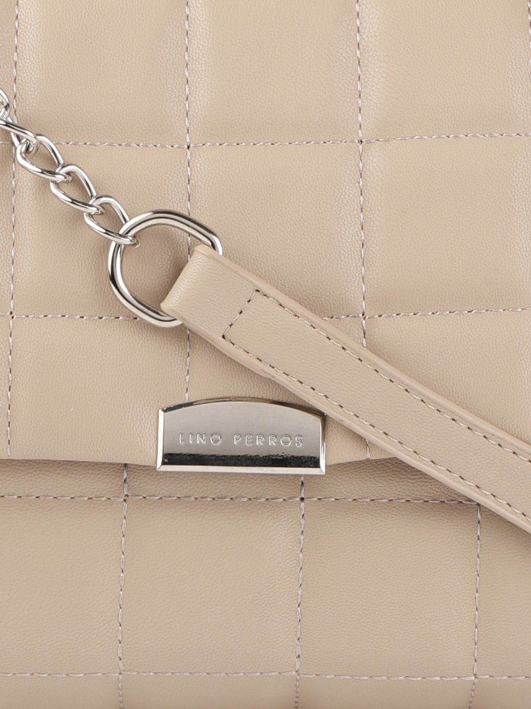 Lino Perros Beige Quilted Satchel