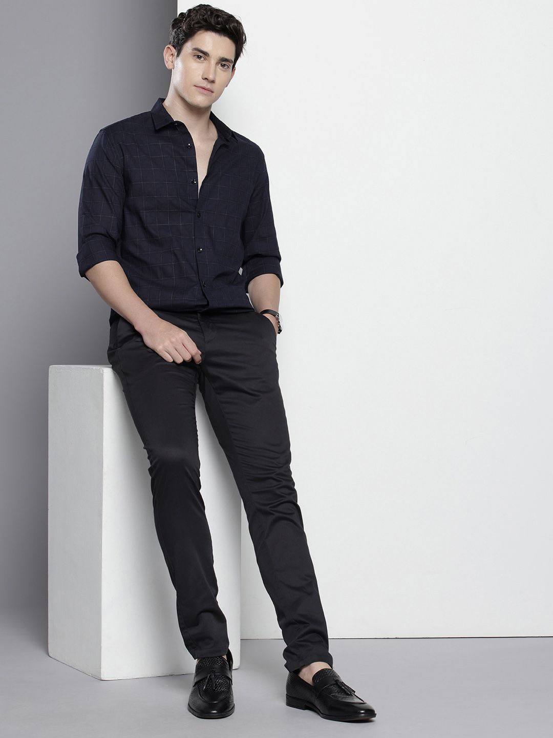 The Indian Garage Co Slim Fit Checked Casual Shirt