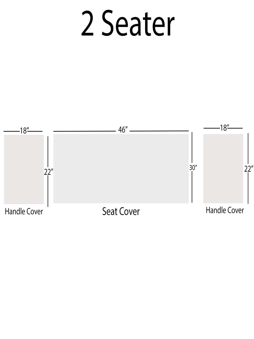 STITCHNEST Red & Pink Self Design Jacquard 2-Seater Sofa Cover