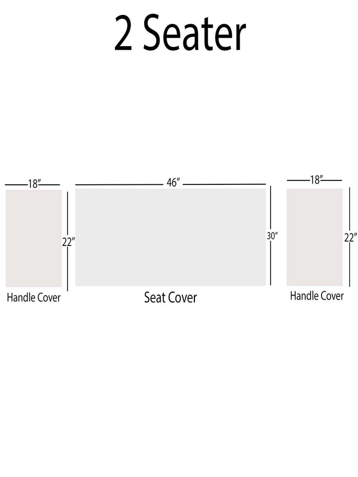 STITCHNEST Red & Pink Self Design Jacquard 2-Seater Sofa Cover