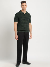 THE BEAR HOUSE Striped Polo Collar Short Sleeves Cotton T-shirt