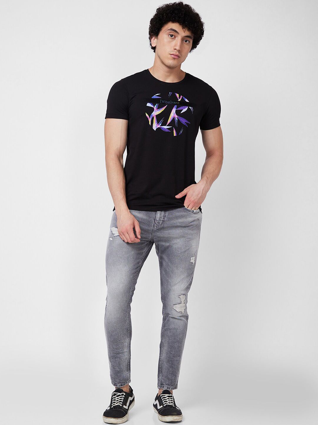 SPYKAR Men Tapered Fit Mildly Distressed Heavy Fade Cotton Jeans