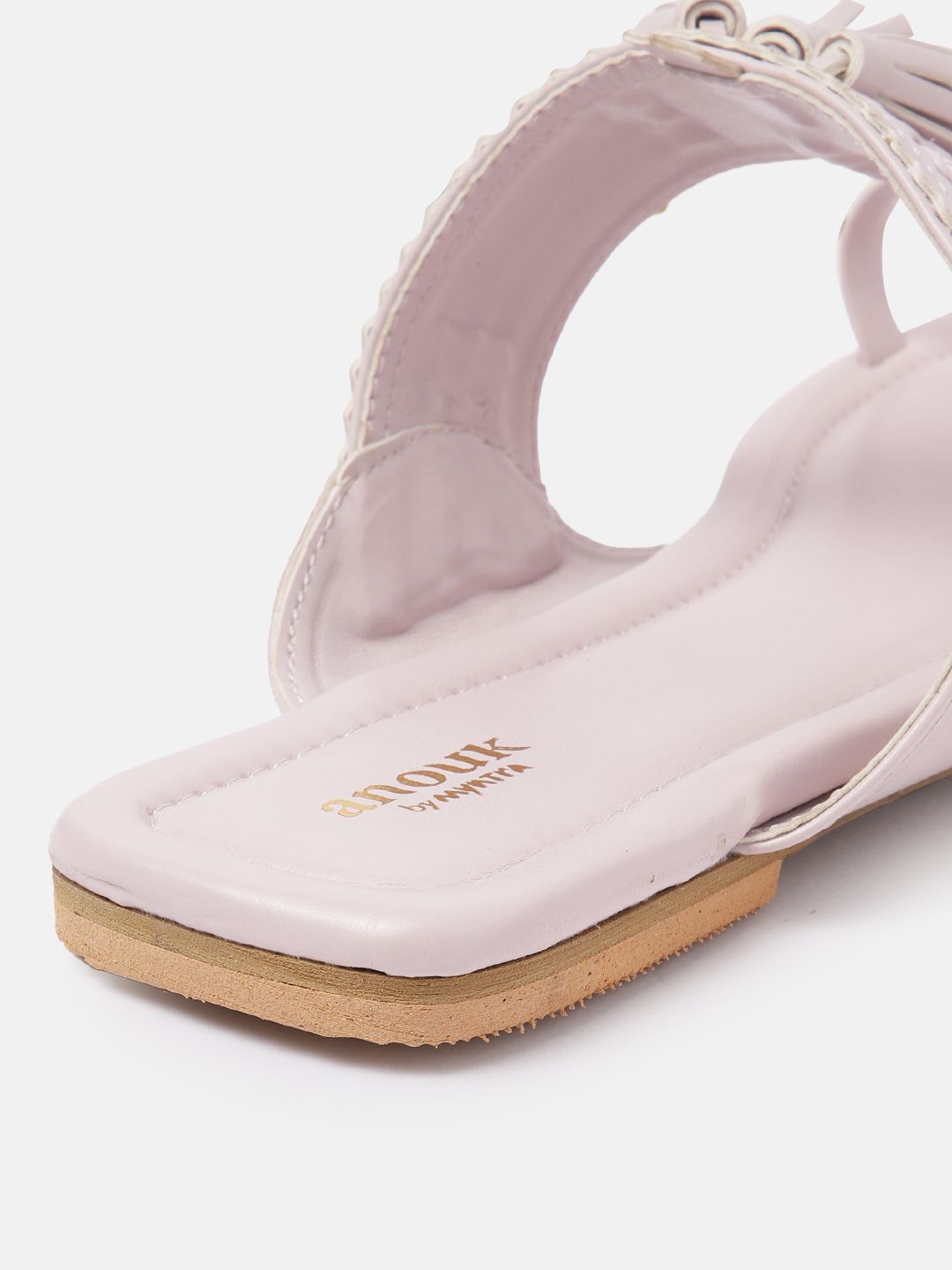 Anouk Women Woven Ethnic One Toe Flats with Tassels