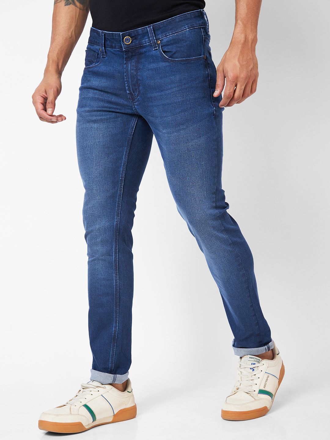 SPYKAR Men Skinny Slim Fit Low-Rise Light Fade Stretchable Jeans