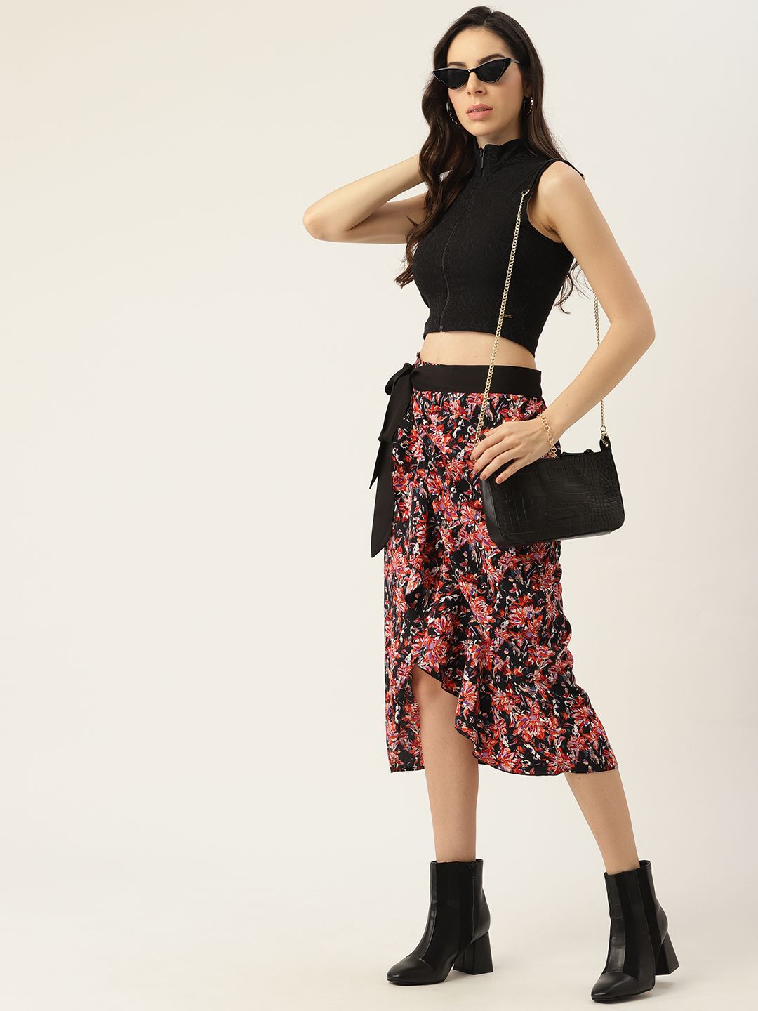 Antheaa Floral Wrap Skirt