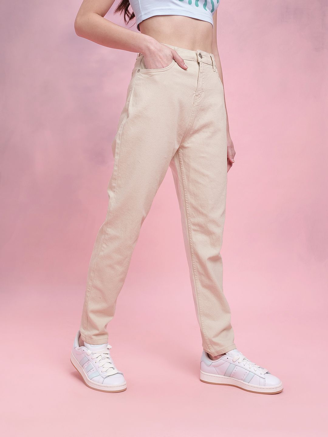 DressBerry Women Mom Fit Mid-Rise Stretchable Jeans