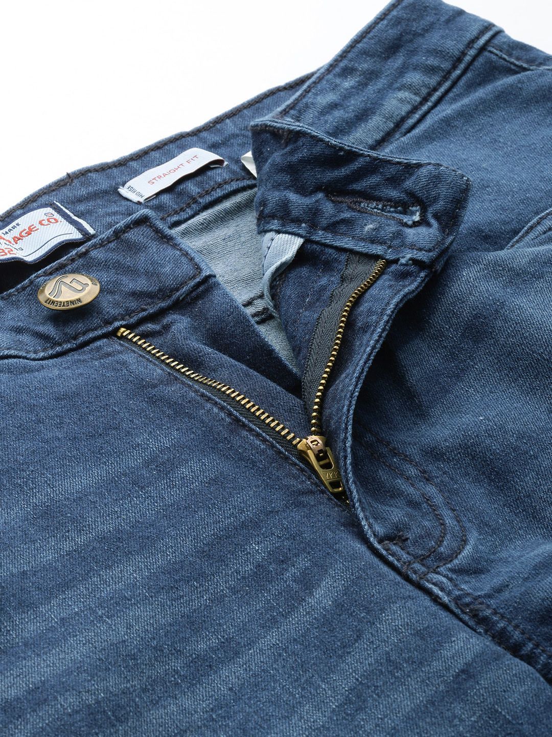 The Indian Garage Co Men Slim Fit Mildly Distressed Light Fade Stretchable Jeans