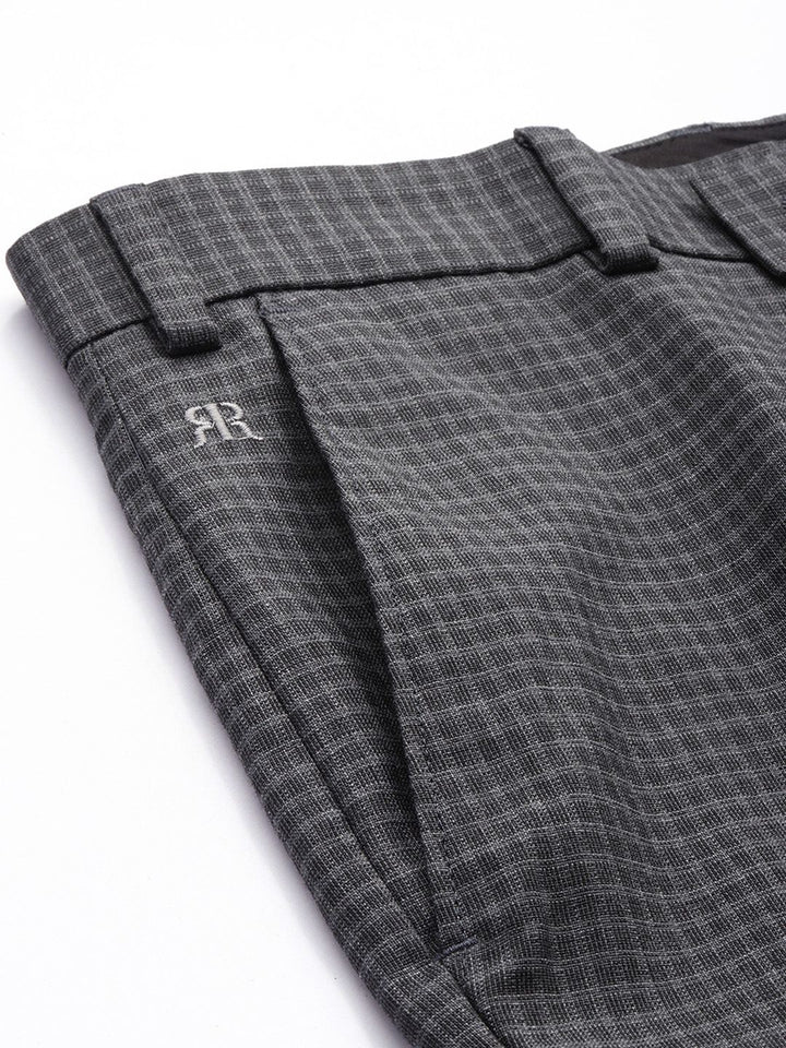 Raymond Men Checked Slim Fit Trousers