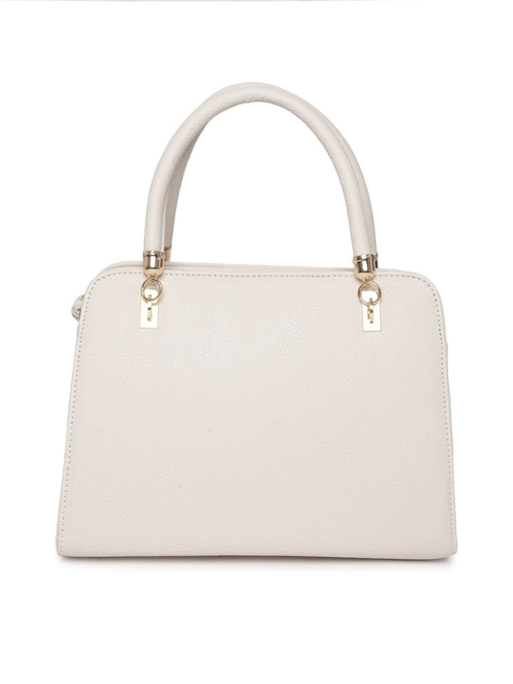 Lino Perros Off-White Solid Handheld Bag with Sling Strap