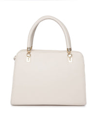 Lino Perros Off-White Solid Handheld Bag with Sling Strap