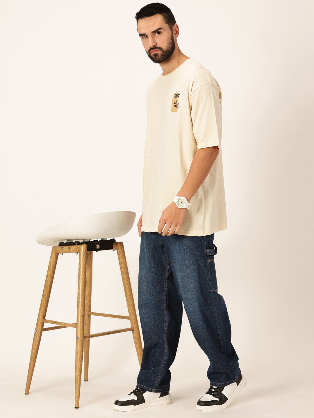 Thomas Scott Graphic Printed Bio Finish Pure Cotton Oversized T-shirt