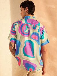 DENNISON Men Smart Block Printed Casual Shirt