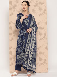 Anouk Ethnic Motifs Printed Kurta with Trousers & Dupatta