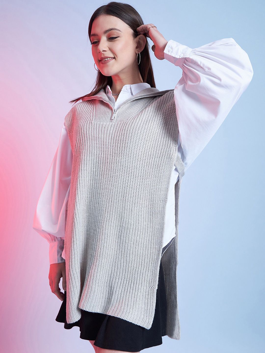 STREET 9 Ribbed Longline Pullover