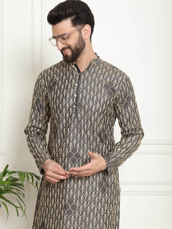 SOJANYA Kurta Kapas Tulen Sulaman dengan Churidar