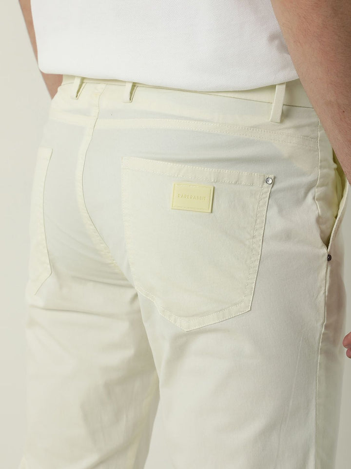 RARE RABBIT Men Popins Slim Fit Mid Rise Cotton Casual Trouser
