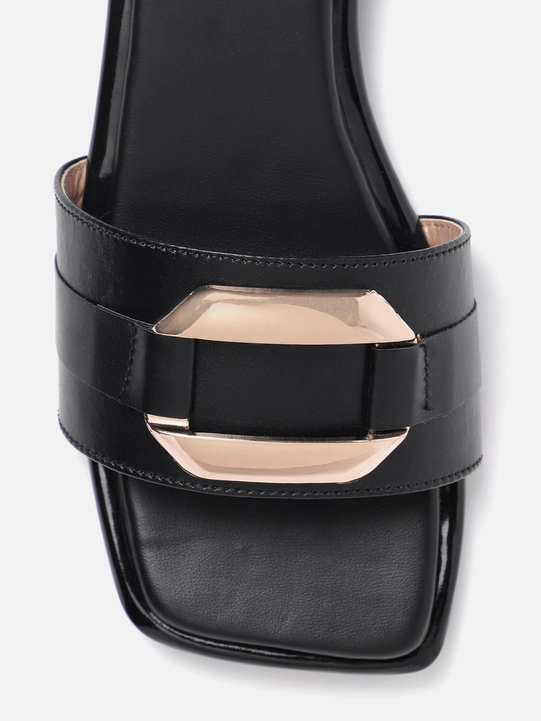 Lino Perros Metallic Detail Open Toe Flats