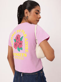 DressBerry Blissful Getaway Printed Crop T-shirt